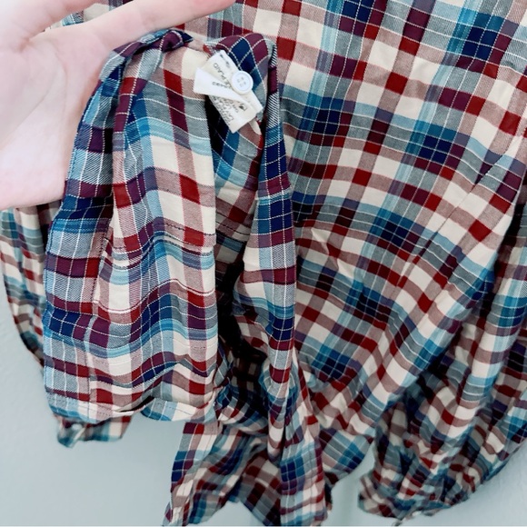 NWT DÔEN Harlow Plaid Blouson-Sleeve Blouse - Picture 10 of 11